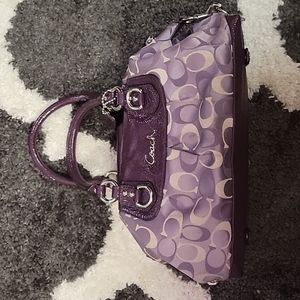 COPY - Coach Ashley Satchel in Purple Signature & Patent